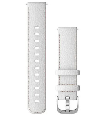 Curea din piele Garmin 18mm (pro Venu 2S, Vívoactive 4S, Vívomove 3S), culoarea albă V2, Quick Release