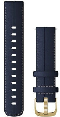 Curea din piele Garmin 18mm (Venu 2S, Vívoactive 4S, Vívomove 3S), culoarea albastră, Quick Release