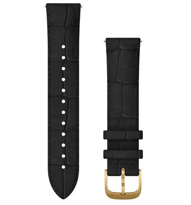 Curea din piele Garmin 20mm (pro Venu, Venu Sq, Venu 2 Plus aj.), culoarea neagră V1, Quick Release