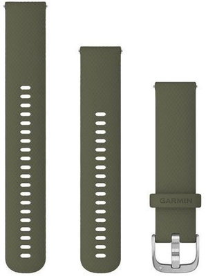curea din silicon Garmin 20mm (pentru Venu, Venu Sq, Venu 2 plus și altele), verde, Quick Release + partea prelungită, 010-12924-11