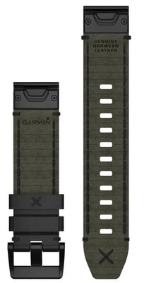 curea din piele Garmin 22mm (pentru Garmin Fenix 8/7/6 (47mm), Epix 2 și altele), negru V3, QuickFit, 010-12738-19