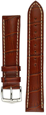 Curea din piele Hirsch Modena L 10302870-2, maro, piele de vițel, lungime L, Quick Release
