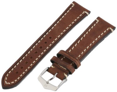 Curea din piele Hirsch Liberty L 10900210-2, maro, piele de vițel, lungime L, Quick Release