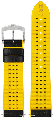 Curea din piele Hirsch Andy L 0927228050-2, negru, piele de vițel/cauciuc natural, lungime L, Quick Release