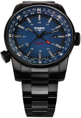 Traser P68 Pathfinder GMT Blue cu brăţară metalica