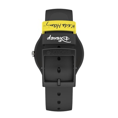 Swatch Mickey Blanc Sur Noir SUOZ337 Mickey Mouse x Keith Haring