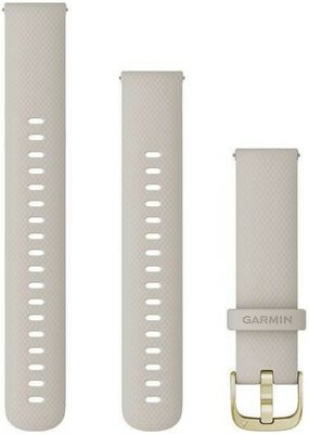 Curea de silicon Garmin 18mm (pro Venu 2S, Vívoactive 4S, Vívomove 3S), culoarea bej V2, Quick Release, + partea extinsă