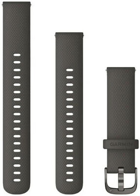 Curea din silicon Garmin 18mm (pentru Venu 2S, Vívoactive 4S, Vívomove 3S), gri V4, Quick Release, + parte prelungită, 010-12932-0E