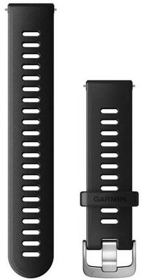 Curea din silicon Garmin 20mm (pentru Venu, Venu Sq, Venu 2 plus), neagră, Quick Release, 010-11251-9P