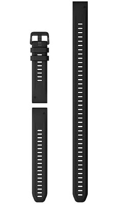 Curea de silicon Garmin 20mm (pro Garmin Fenix 8/7S/6S (43mm), aj.), culoarea neagră, QuickFit, + partea extinsă