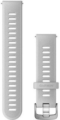 Curea din silicon Garmin 20mm (pentru Venu, Venu Sq, Venu 2 Plus și altele), alb, Quick Release, 010-11251-9Q