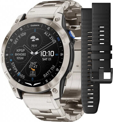 Garmin D2 Mach 1, Vented Titanium Bracelet (+ curea de schimb)