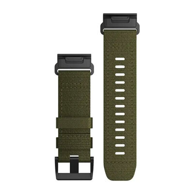 Curea din nylon Garmin 26mm (pentru Garmin Fenix 8/7X/6X (51mm), Tactix și altele), verde, QuickFit, 010-13010-10