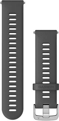 Curea din silicon Garmin 22mm (Venu, Forerunner 255, Vívoactive 4 și altele), gri, Quick Release, 010-11251-3C