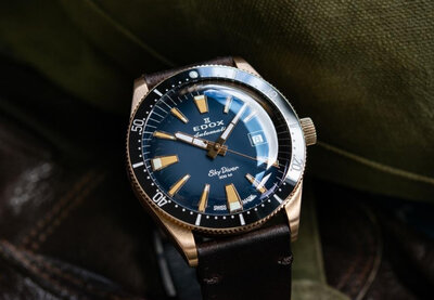 Edox SkyDiver Bronze Date Automatic 80126-brn-buidr Limited Edition 600buc