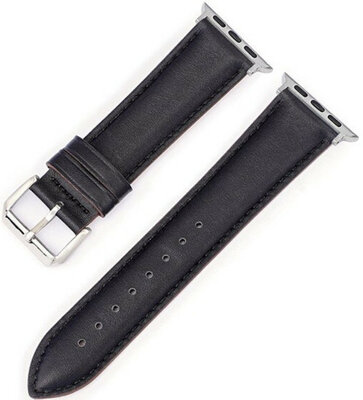 Curea din piele Ricardo (pentru Apple Watch 38/40/41mm), neagră V2