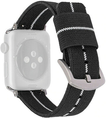 Curea din nylon Ricardo (pentru Apple Watch 42/44/45/49mm), neagră V1