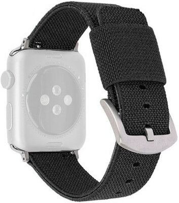 Curea din nylon Ricardo (pentru Apple Watch 42/44/45/49mm), neagră V2