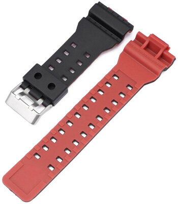 curea din plastic Ricardo Felino 16mm (pentru Casio G-Shock GA-100, GA-110, GD-120, GLS-100), neagră V2