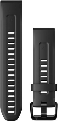 Curea din silicon Garmin 20mm (pentru Garmin Fenix 8/7S/6S (43mm), etc.), negru V1, QuickFit, 010-13102-00