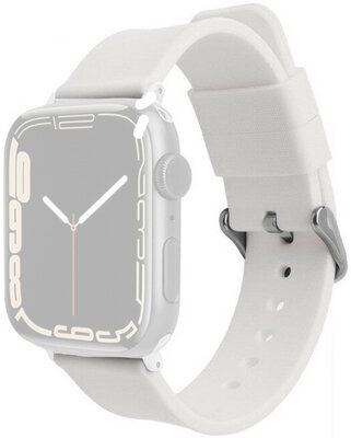 Curea din silicon Ricardo (pentru Apple Watch 38/40/41mm), albă V2