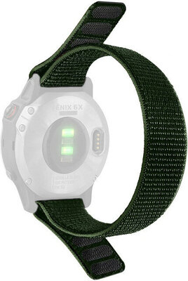 Curea de nailon Ricardo 22mm (pro Garmin Fenix 7/6/5 aj.), culoarea verde, tip slim