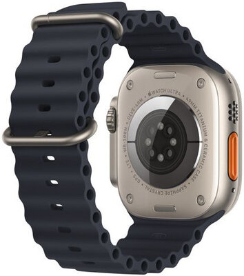 Curea de silicon Apple (pro Apple Watch 42/44/45/49mm), culoarea albastră, partea extinsă V1
