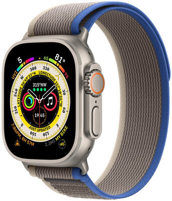 Curea din nylon Apple (pentru Apple Watch 42/44/45/49mm), maro, mărime S/M