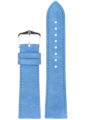 Curea din piele Hirsch Osiris Nubuk M 03433183-2, albastru, piele de vițel, lungime M, Quick Release