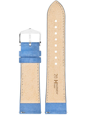 Curea din piele Hirsch Osiris Nubuk M 03433183-2, albastru, piele de vițel, lungime M, Quick Release