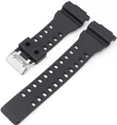 curea din plastic Ricardo Cassola 16mm (pentru Casio G-Shock GA-100, GA-110, GD-120, GLS-100), neagră V1