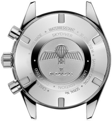 Edox SkyDiver Chronograph Quartz 10116-3-buidn Limited Edition 1000pcs ( + curea de rezervă )