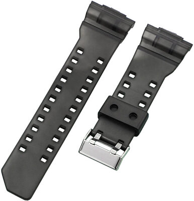 curea din plastic Ricardo Cassola 16m (pentru Casio G-Shock GA-100, GA-110, GD-120, GLS-100), neagră, transparentă