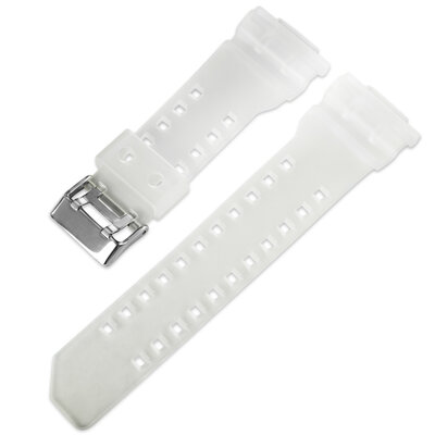 Curea din plastic Ricardo Cassola 16mm (pentru Casio G-Shock GA-100, GA-110, GD-120, GLS-100), alb, transparent