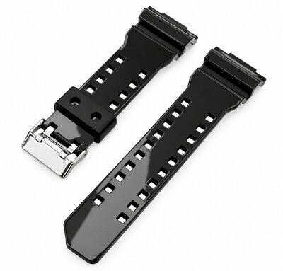 curea din plastic Ricardo Cassola 16mm (pentru Casio G-Shock GA-100, GA-110, GD-120, GLS-100), neagră V8