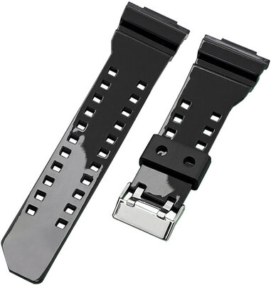 curea din plastic Ricardo Cassola 16mm (pentru Casio G-Shock GA-100, GA-110, GD-120, GLS-100), neagră V8