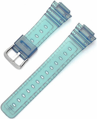 Curea din plastic Ricardo 16mm (pentru Casio G-Shock GA-2100/GA-2110, DW-5600, GW-6900), albastru, transparent