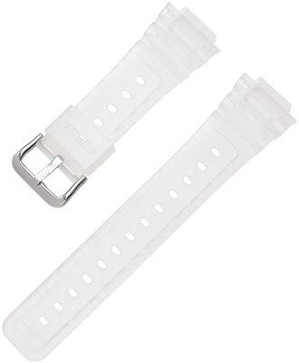 curea din plastic Ricardo Ribolla 16mm (pentru Casio G-Shock GA-2100/GA-2110, DW-5600, GW-6900), albă, transparentă