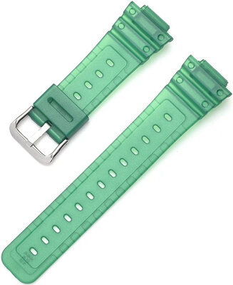 Curea din plastic Ricardo Ribolla 16mm (pentru Casio G-Shock GA-2100/GA-2110, DW-5600, GW-6900), verde, transparentă