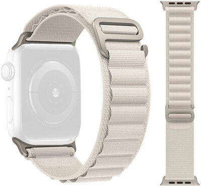 Curea textilă Ricardo (pentru Apple Watch 42/44/45/49mm), alb