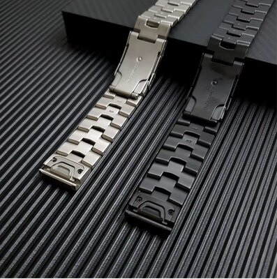 Brățară din oțel Ricardo 22mm (pro Garmin Fenix 8/7/6 (47mm), Epix 2 aj.), culoarea argintiu V1, QuickFit