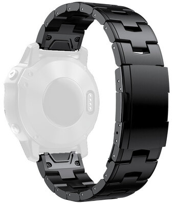 Brățară din oțel Ricardo 26mm (pro Garmin Fenix 8/7X/6X (51mm), Tactix aj.), culoarea neagră V2, QuickFit