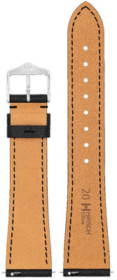 Curea din piele Hirsch Giffone M 01875150-2, negru, piele de vițel, lungime M, Quick Release