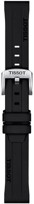 Curea din silicon Tissot T852.047.455 18mm, negru, Quick Release