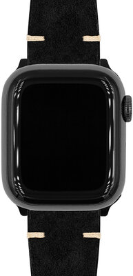 Curea din piele Hirsch Serro L 05564050-2, negru, piele întoarsă, Limited Edition, lungime L, Quick Release