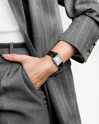 Curea din piele Hirsch Serro L 05564050-2, negru, piele întoarsă, Limited Edition, lungime L, Quick Release