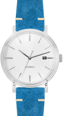 Curea din piele Hirsch Serro L 05564080-2, albastru, piele întoarsă, Limited Edition, lungime L, Quick Release