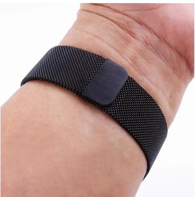 Brățară din oțel Ricardo 22mm (pentru Garmin Fenix 8/7/6 (47mm), Epix 2 și altele), negru, Milanese, QuickFit