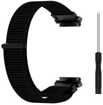 curea din nylon Ricardo Ravascletto (pentru Amazfit T-Rex 2), Black, Quick Release, + accesorii pentru schimb, 261114