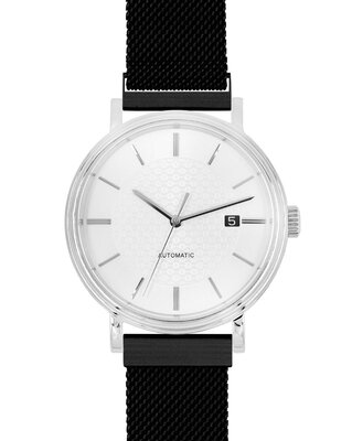 brățară din oțel inoxidabil Hirsch Milanaise L 30161450-5, negru, magnetică, lungime L, Quick Release